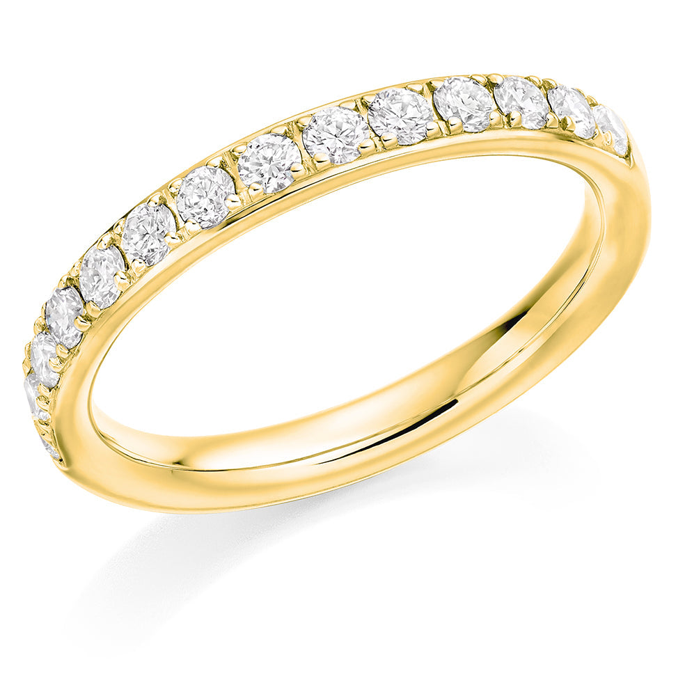 Grain-Set Half Eternity Ring, 0.5ct total in Yellow Gold
