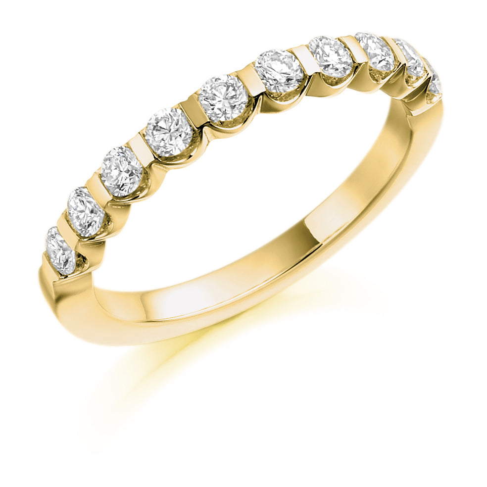Bar-Set Half Eternity Ring, 0.5ct total (HET1035) in Yellow Gold
