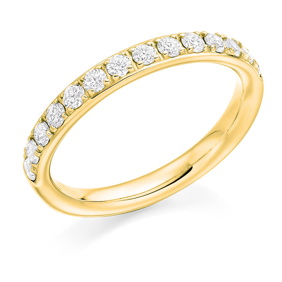 Grain-Set Half Eternity Ring, 0.75ct total (HET10361) in Yellow Gold