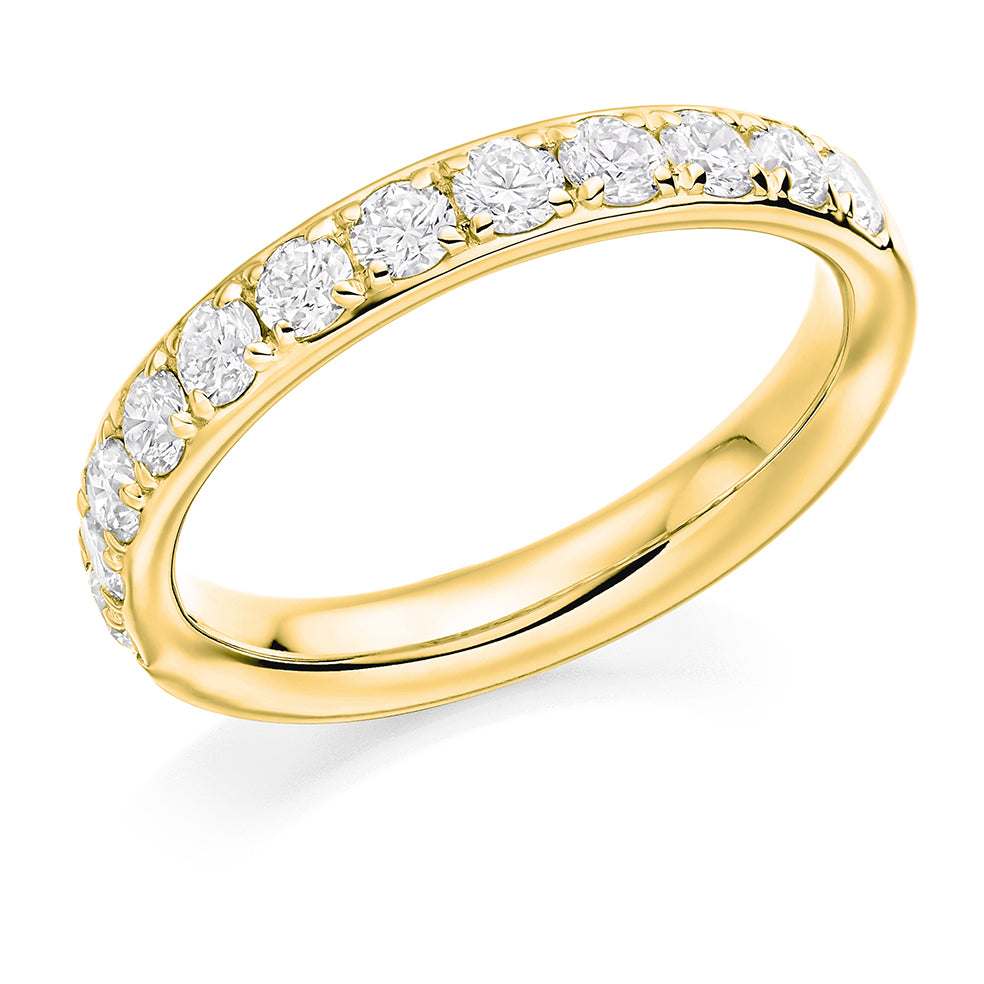 Grain-Set Half Eternity Ring, 1.0ct total in Yellow Gold