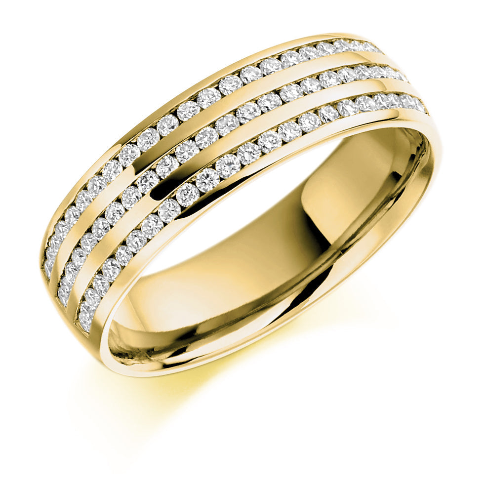 Channel-Set Half Eternity Ring, 0.5ct total in Yellow Gold