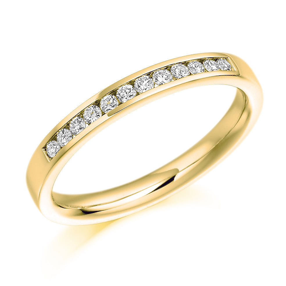 Channel-Set Half Eternity Ring, 0.2ct total (HET1046) in Yellow Gold