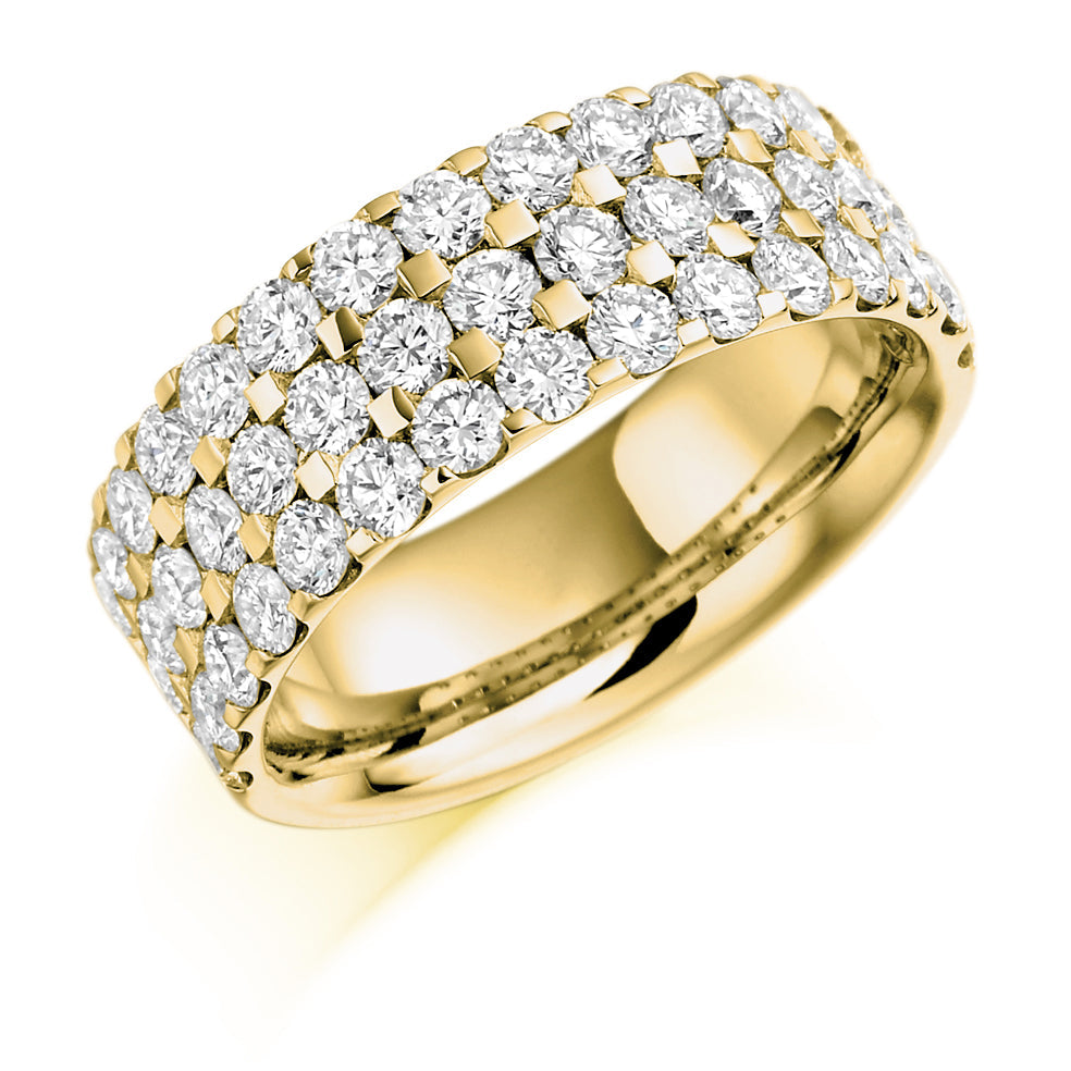 Micro-Claw Half Eternity Ring, 2.25ct total in Yellow Gold