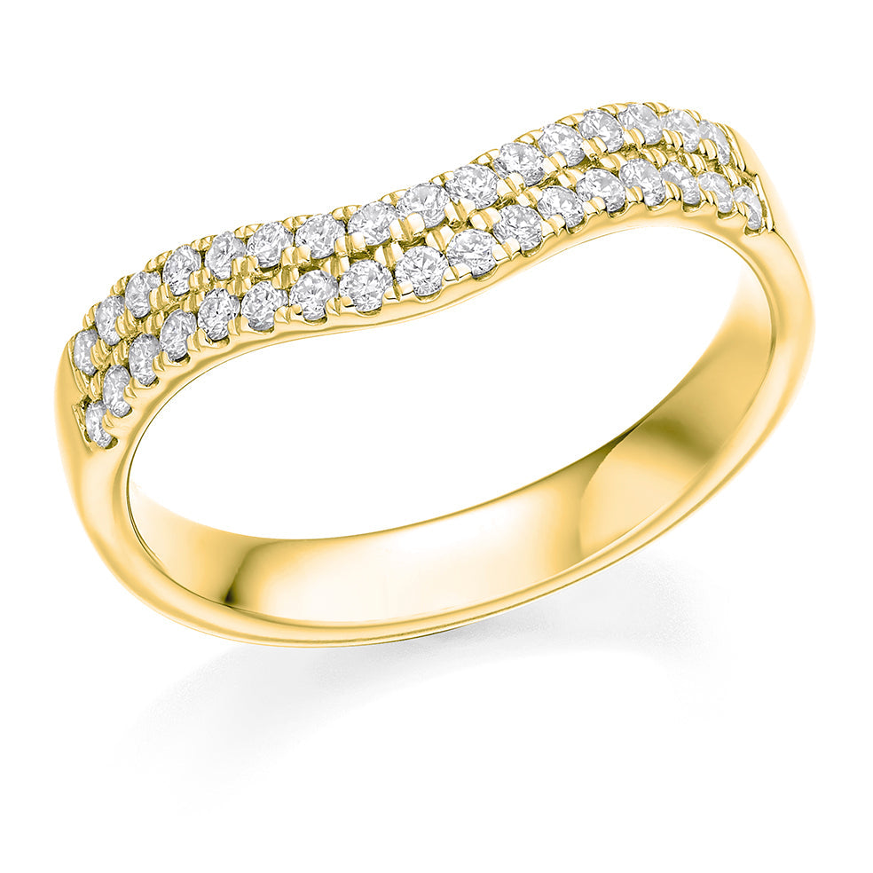 Micro-Claw Half Eternity Ring, 0.33ct total in Yellow Gold