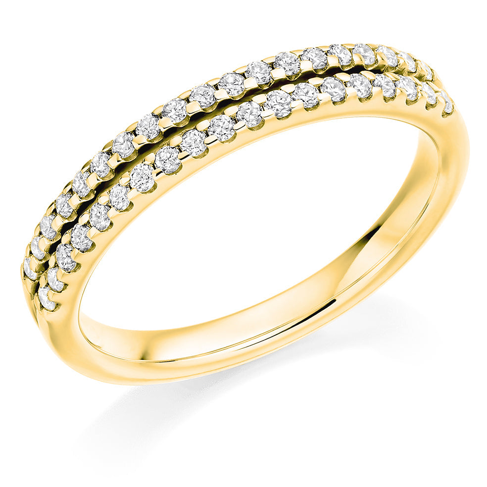 Micro-Claw Half Eternity Ring, 0.3ct total in Yellow Gold