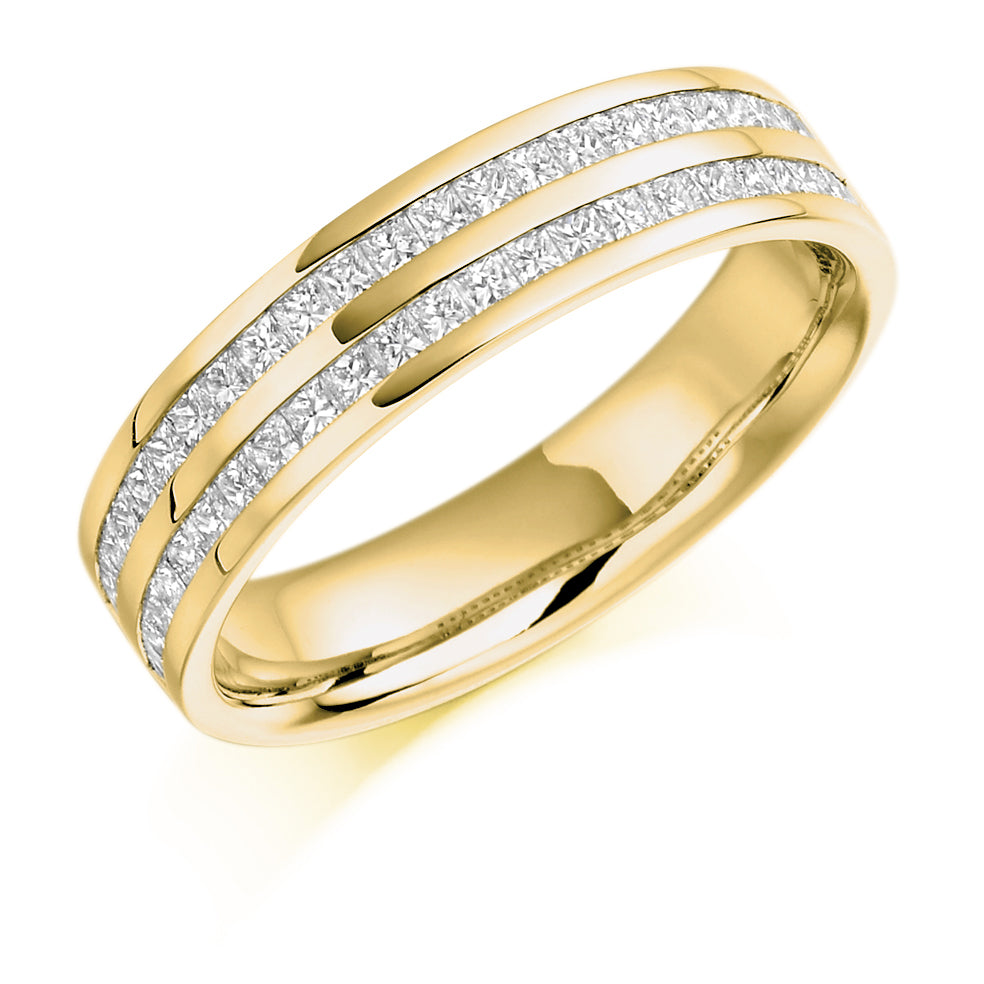 Channel-Set Half Eternity Ring, 0.75ct total (HET1078) in Yellow Gold