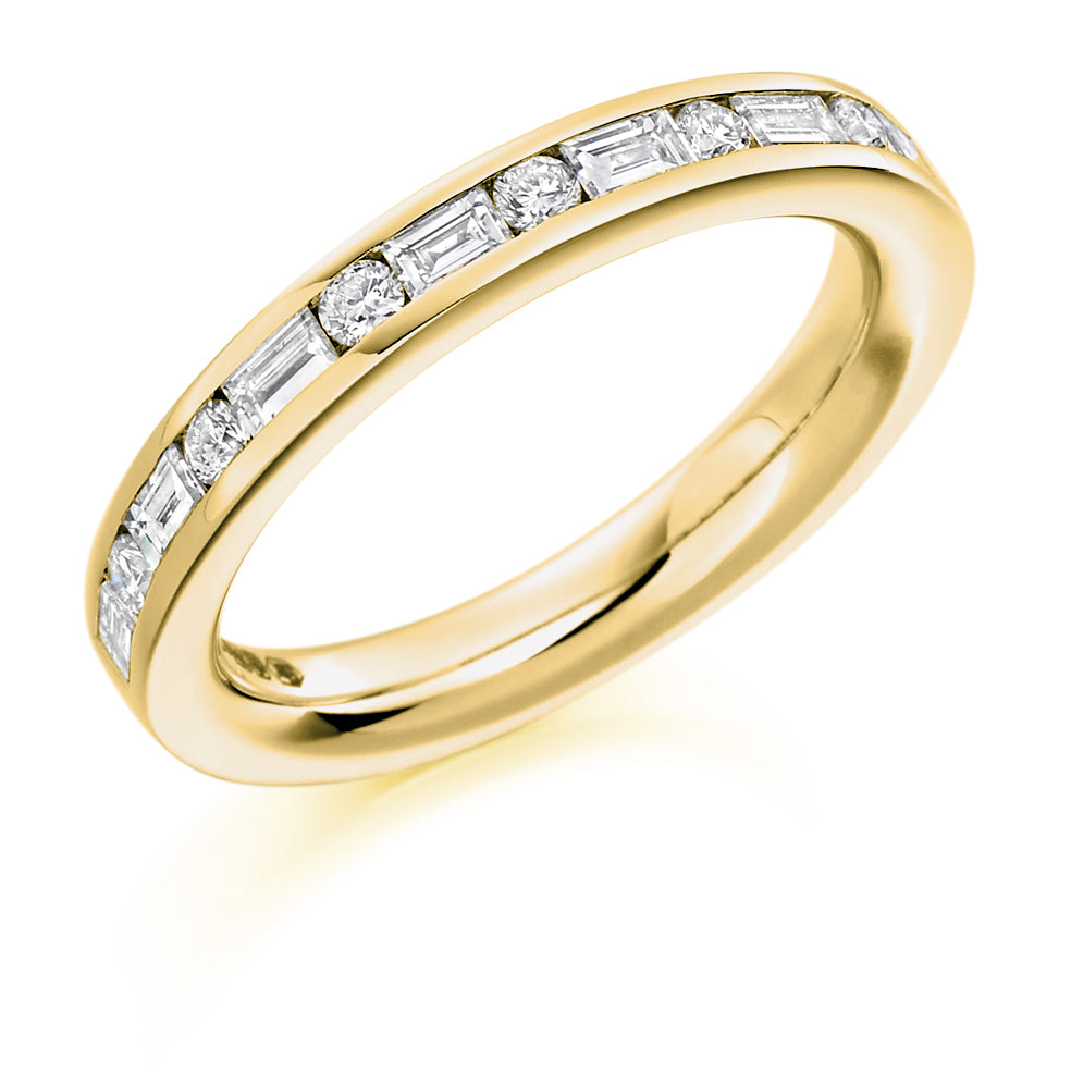 Channel-Set Half Eternity Ring, 0.55ct total (HET1080) in Yellow Gold