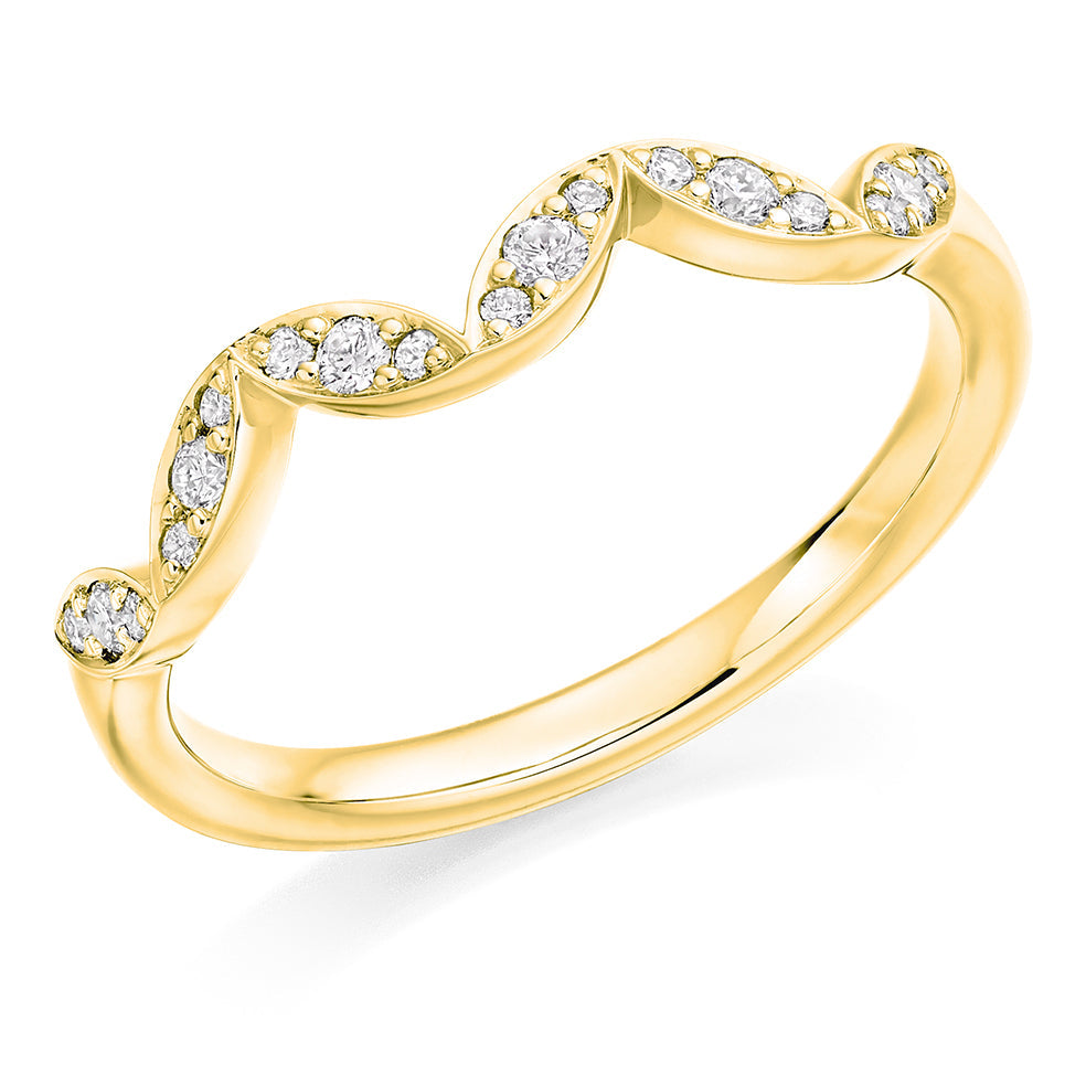 Grain-Set Half Eternity Ring, 0.16ct total in Yellow Gold