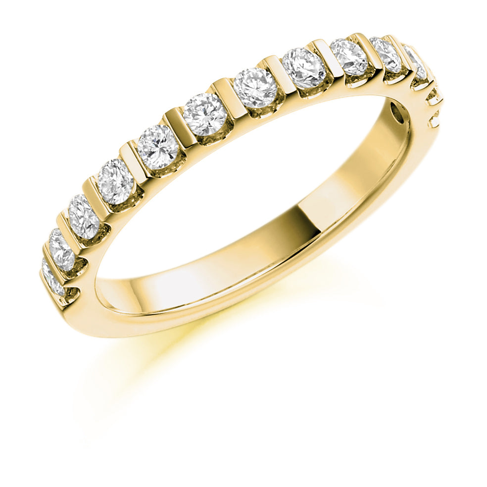 Bar-Set Half Eternity Ring, 0.5ct total (HET1084) in Yellow Gold