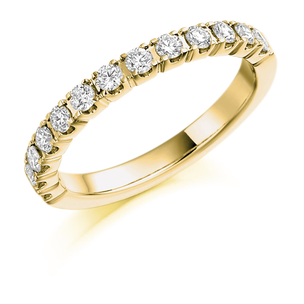 Castle-Claw Half Eternity Ring, 0.5ct total (HET1086) in Yellow Gold