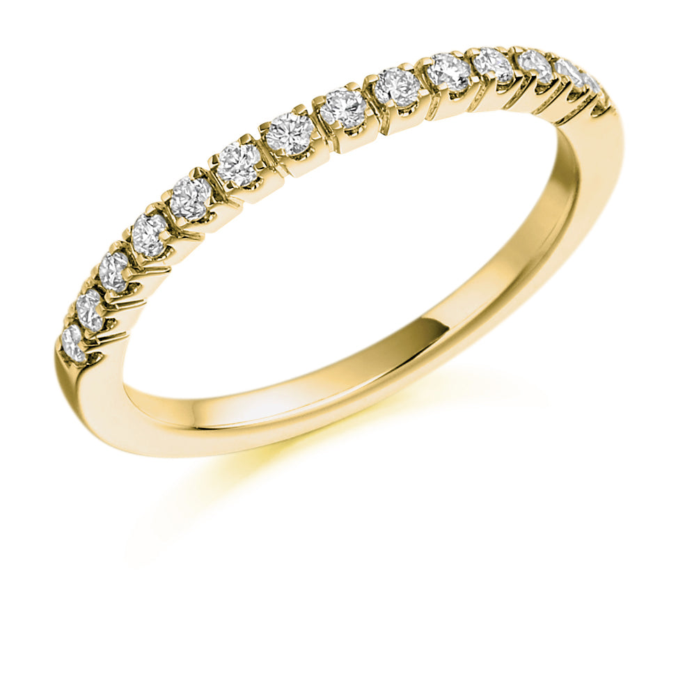 Castle-Claw Half Eternity Ring, 0.23ct total in Yellow Gold