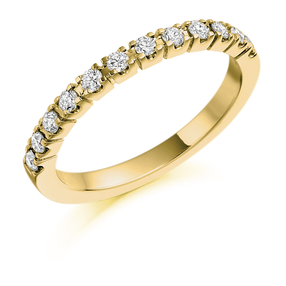 Castle-Claw Half Eternity Ring, 0.33ct total in Yellow Gold