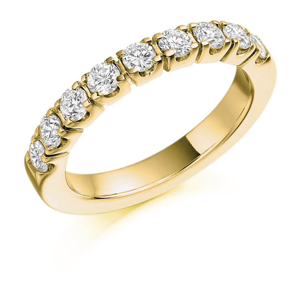 Castle-Claw Half Eternity Ring, 0.75ct total in Yellow Gold