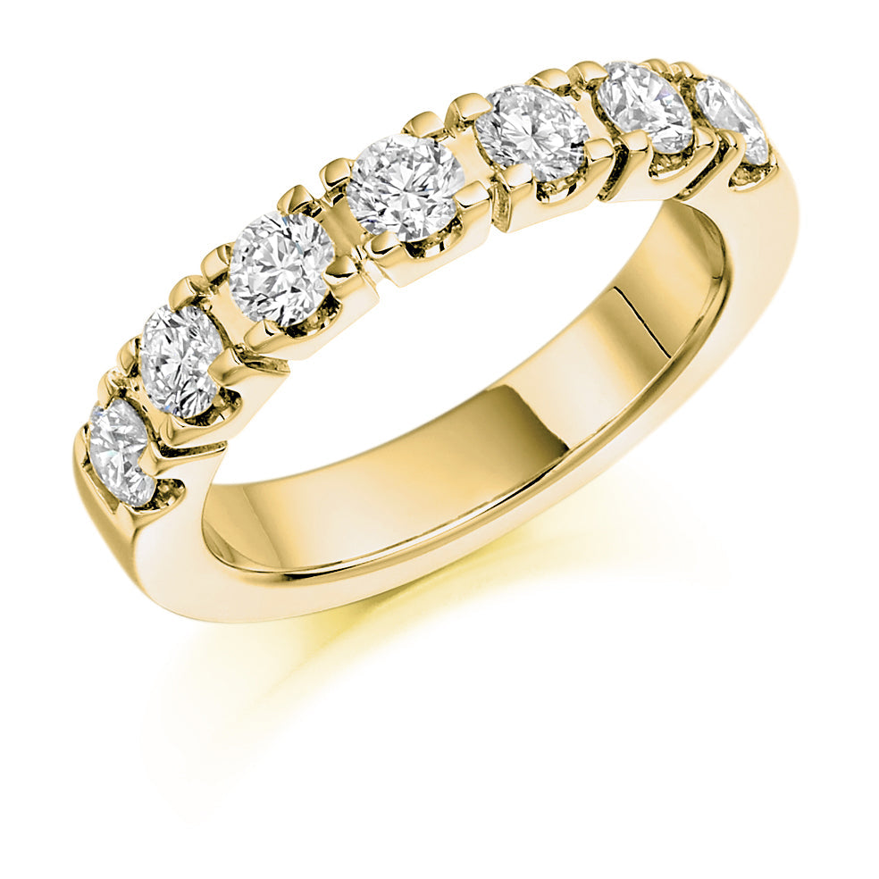Castle-Claw Half Eternity Ring, 1.0ct total (HET1100) in Yellow Gold