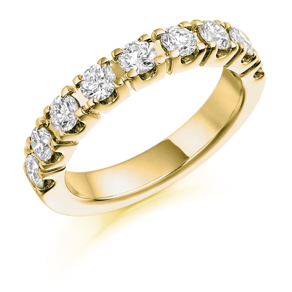 Castle-Claw Half Eternity Ring, 1.0ct total (HET1101) in Yellow Gold