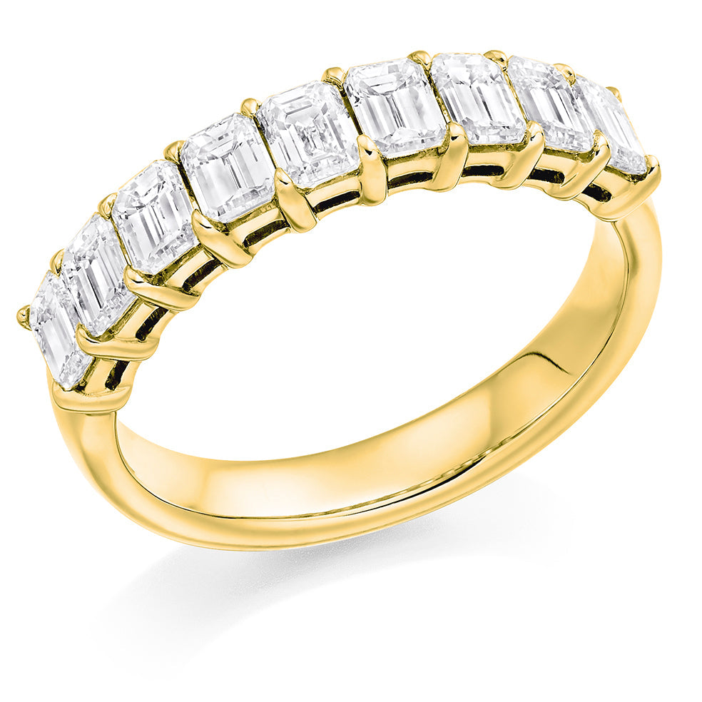 Claw-Set Half Eternity Ring, 1.55ct total in Yellow Gold