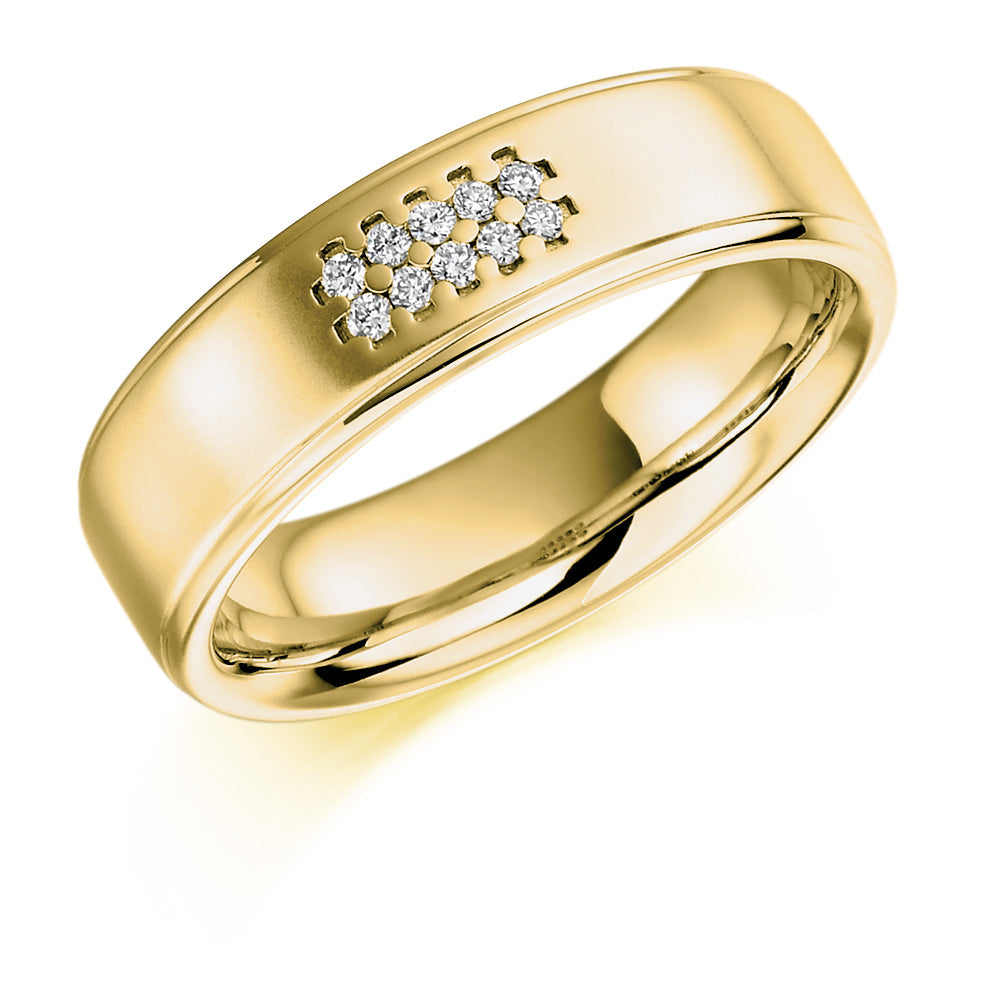 Grain-Set Diamond Half Eternity Ring, 0.06ct in Yellow Gold