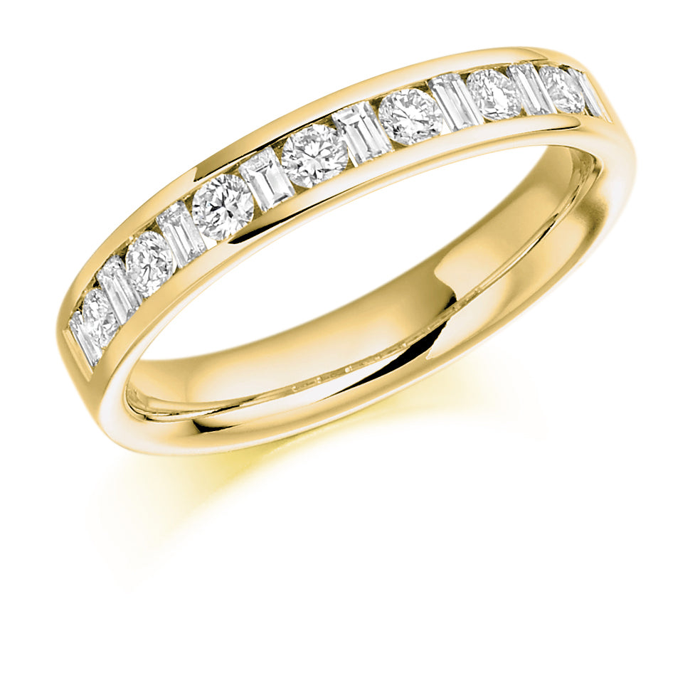 Channel-Set Half Eternity Ring, 0.5ct total (HET1109) in Yellow Gold