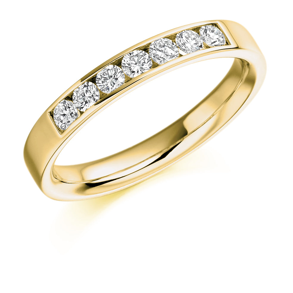 Channel-Set Half Eternity Ring, 0.35ct total (HET1111) in Yellow Gold
