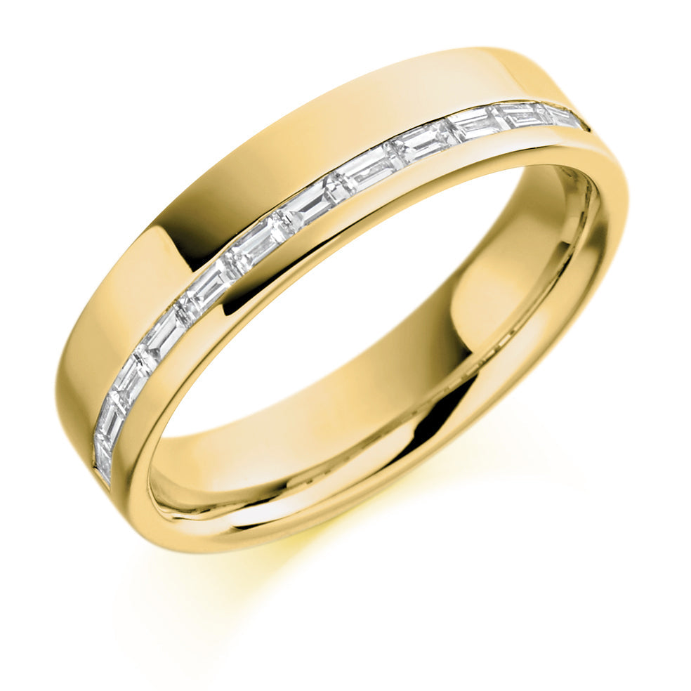 Offset Channel-Set Half Eternity Ring, 0.3ct total (HET1114) in Yellow Gold
