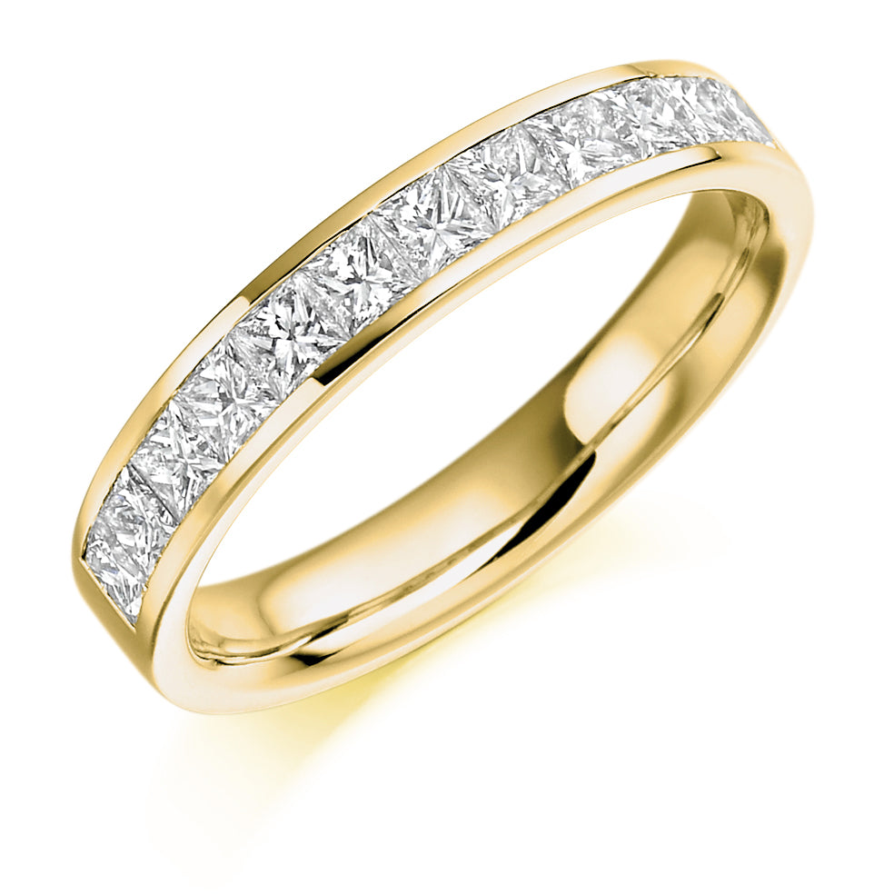 Channel-Set Half Eternity Ring, 0.85ct total in Yellow Gold