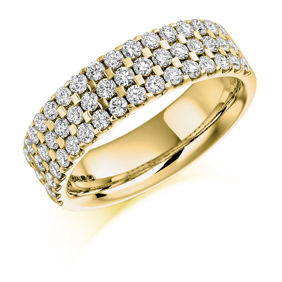 Micro-Claw Half Eternity Ring, 1.05ct total in Yellow Gold