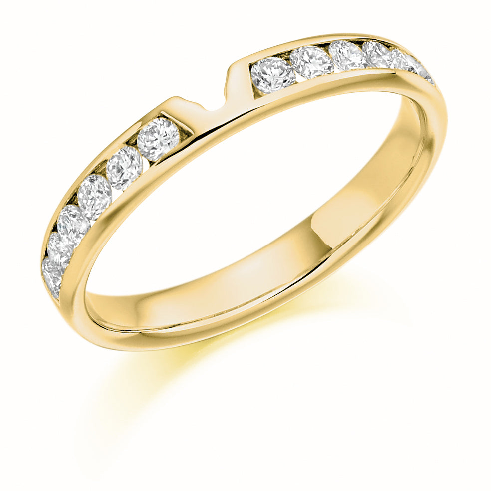 Shaped Channel-Set Half Eternity Ring, 0.41ct total in Yellow Gold