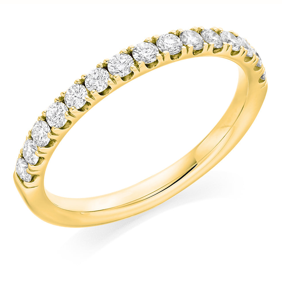 Micro-Claw Diamond Half Eternity Ring, 0.45ct in Yellow Gold