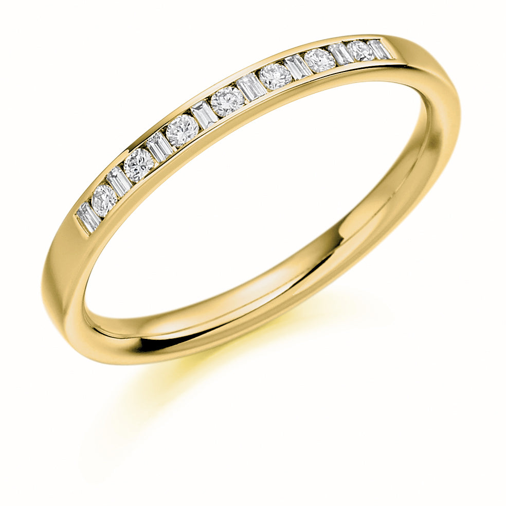 Channel-Set Half Eternity Ring, 0.15ct total (HET1142) in Yellow Gold