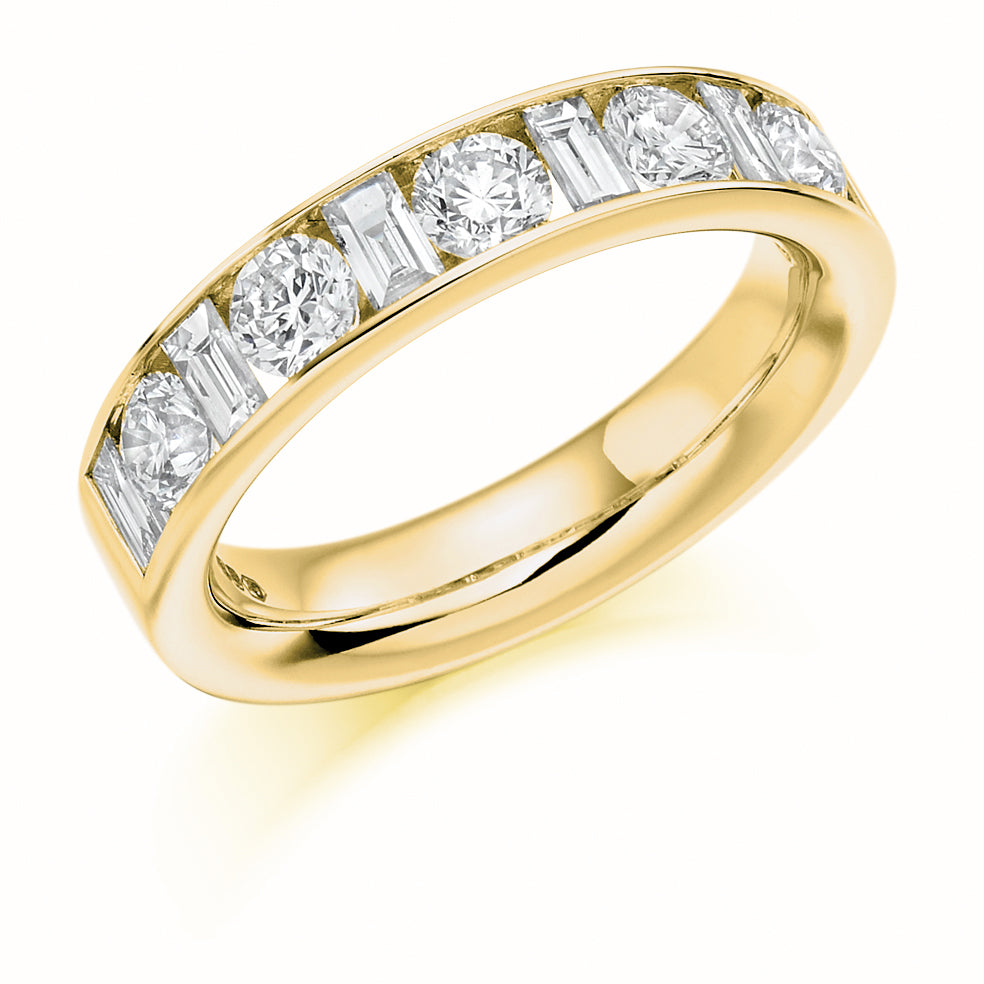 Channel-Set Half Eternity Ring, 1.5ct total (HET1144) in Yellow Gold