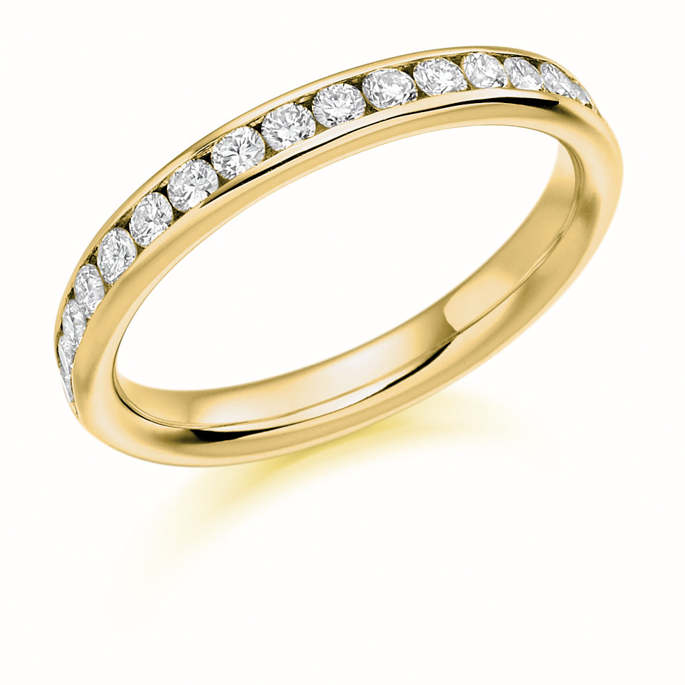 Channel-Set Half Eternity Ring, 0.42ct total in Yellow Gold
