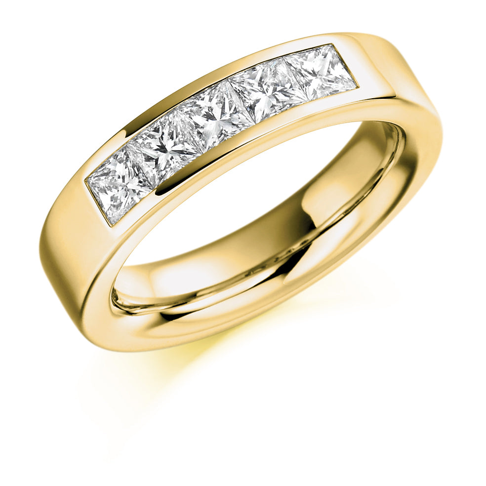 Channel-Set Half Eternity Ring, 1.0ct total (HET1146) in Yellow Gold