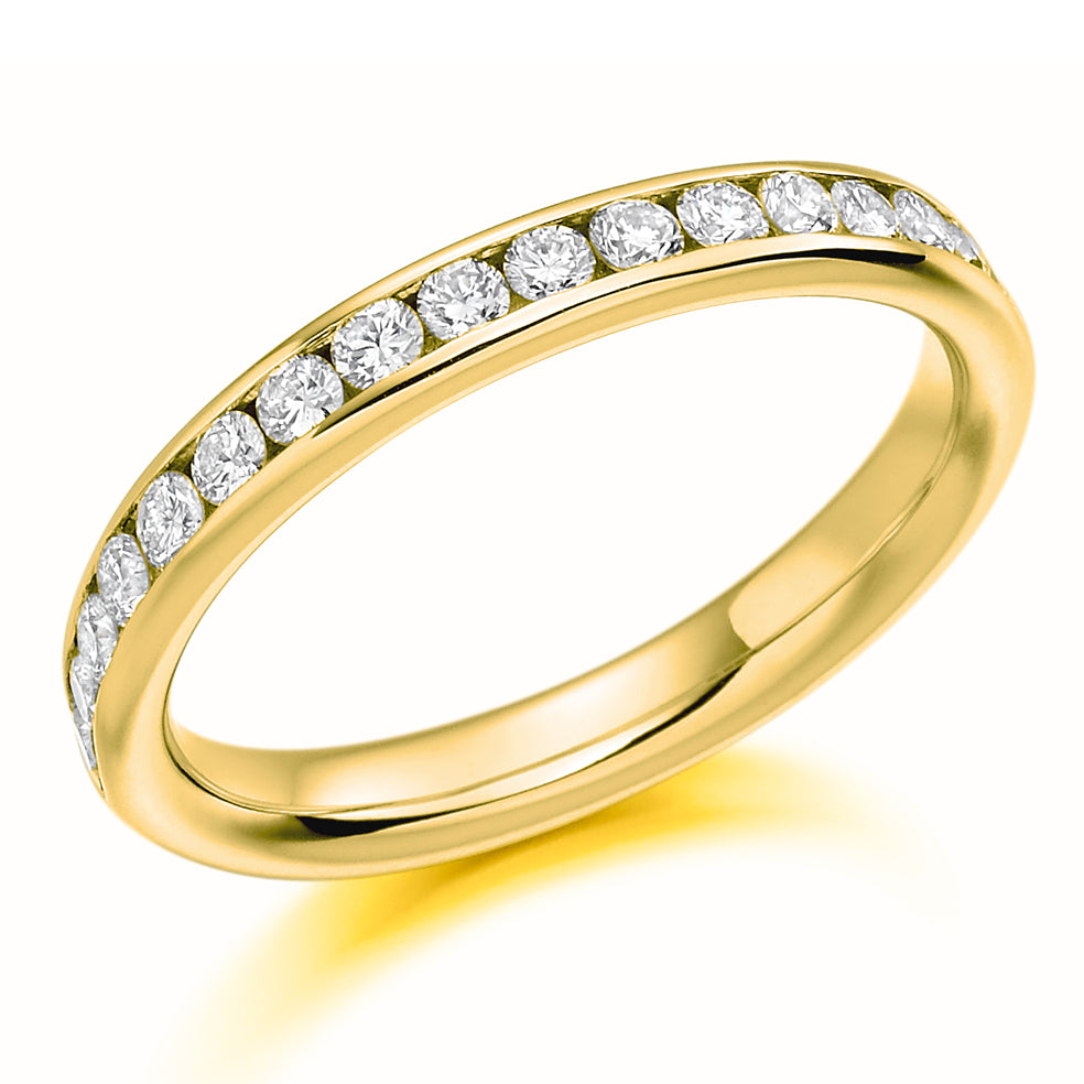 Channel-Set Half Eternity Ring, 0.4ct total (HET11604) in Yellow Gold