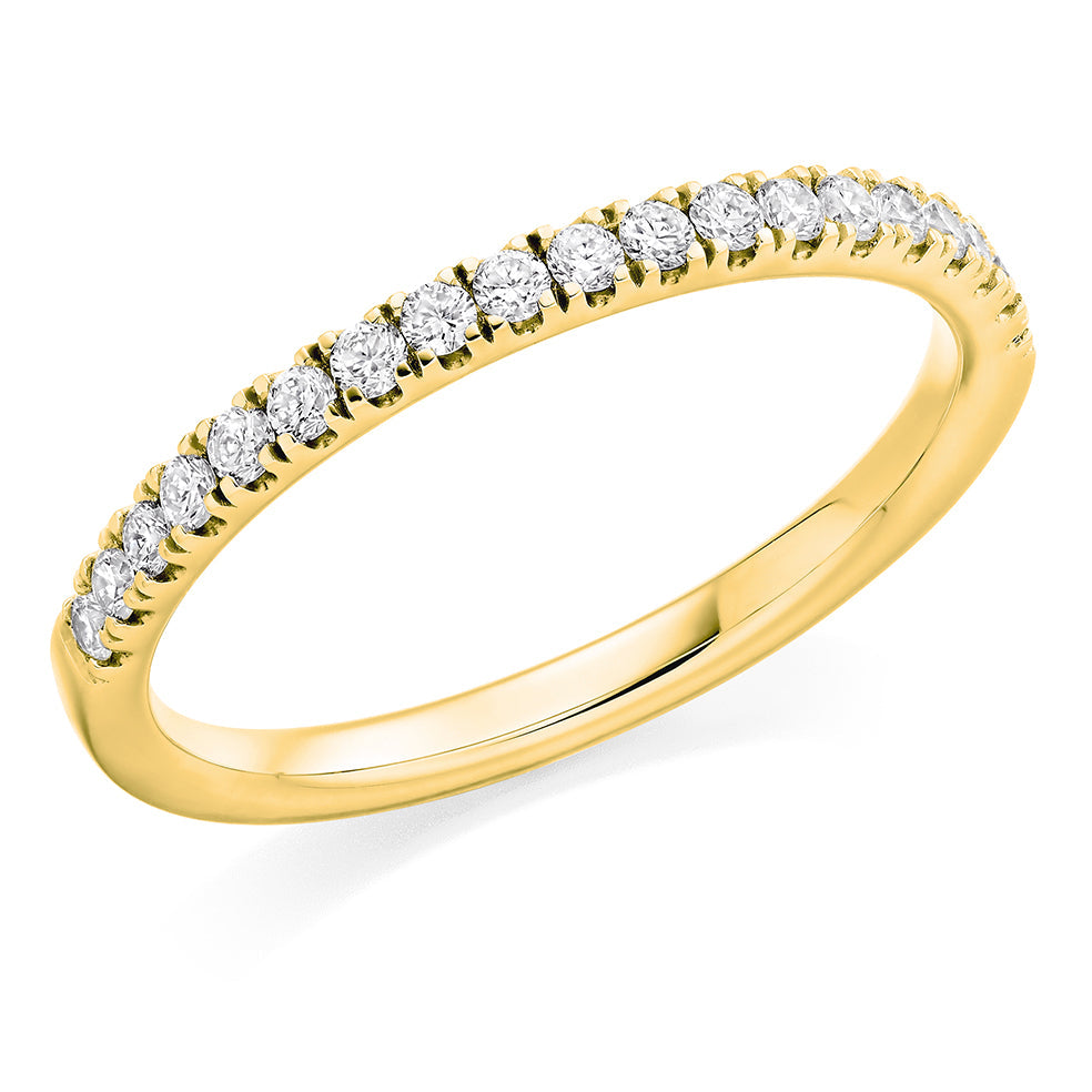 Micro-Claw Diamond Half Eternity Ring, 0.25ct in Yellow Gold