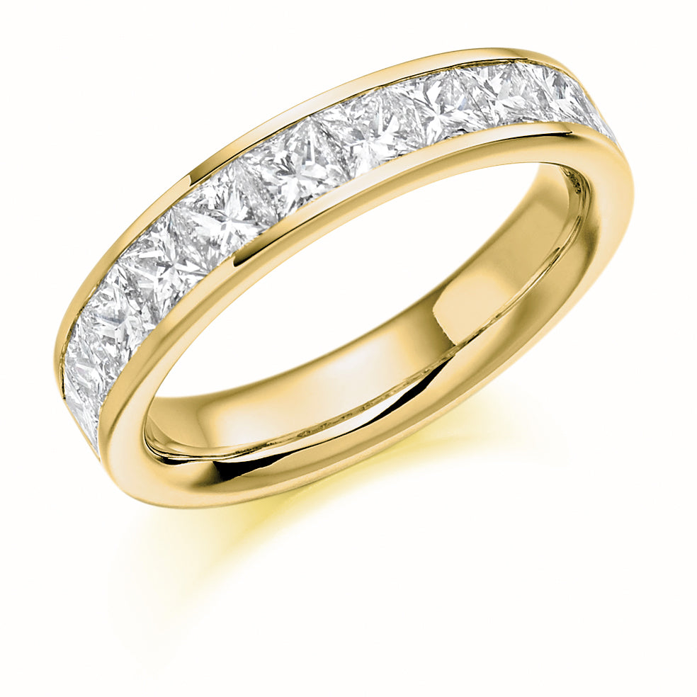 Channel-Set Half Eternity Ring, 1.5ct total (HET1165) in Yellow Gold