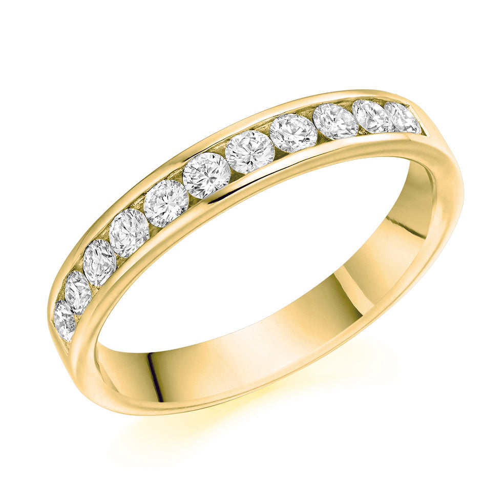 Channel-Set Half Eternity Ring, 0.5ct total (HET1167) in Yellow Gold