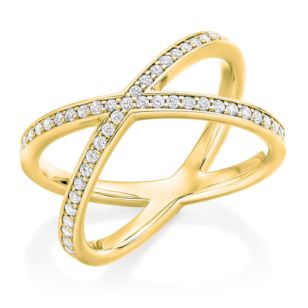 Grain-Set Diamond Half Eternity Ring, 0.4ct in Yellow Gold