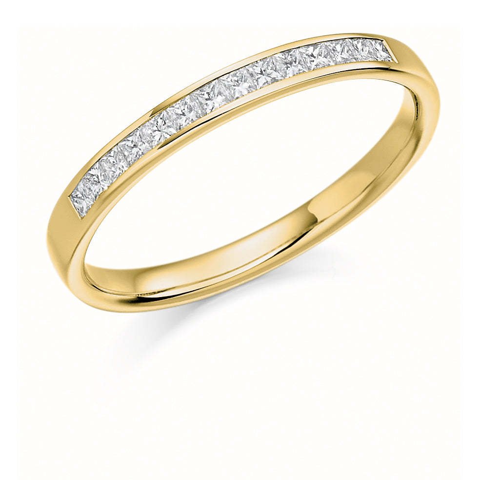 Channel-Set Half Eternity Ring, 0.2ct total (HET1174) in Yellow Gold