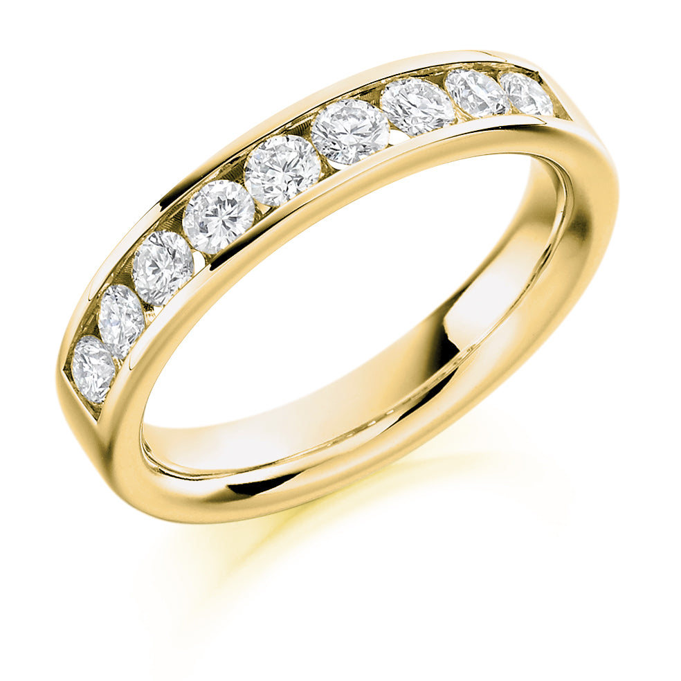 Channel-Set Half Eternity Ring, 0.7ct total (HET1193) in Yellow Gold