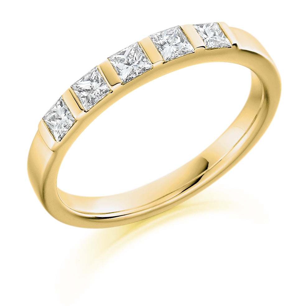 Bar-Set Half Eternity Ring, 0.5ct total (HET1196) in Yellow Gold