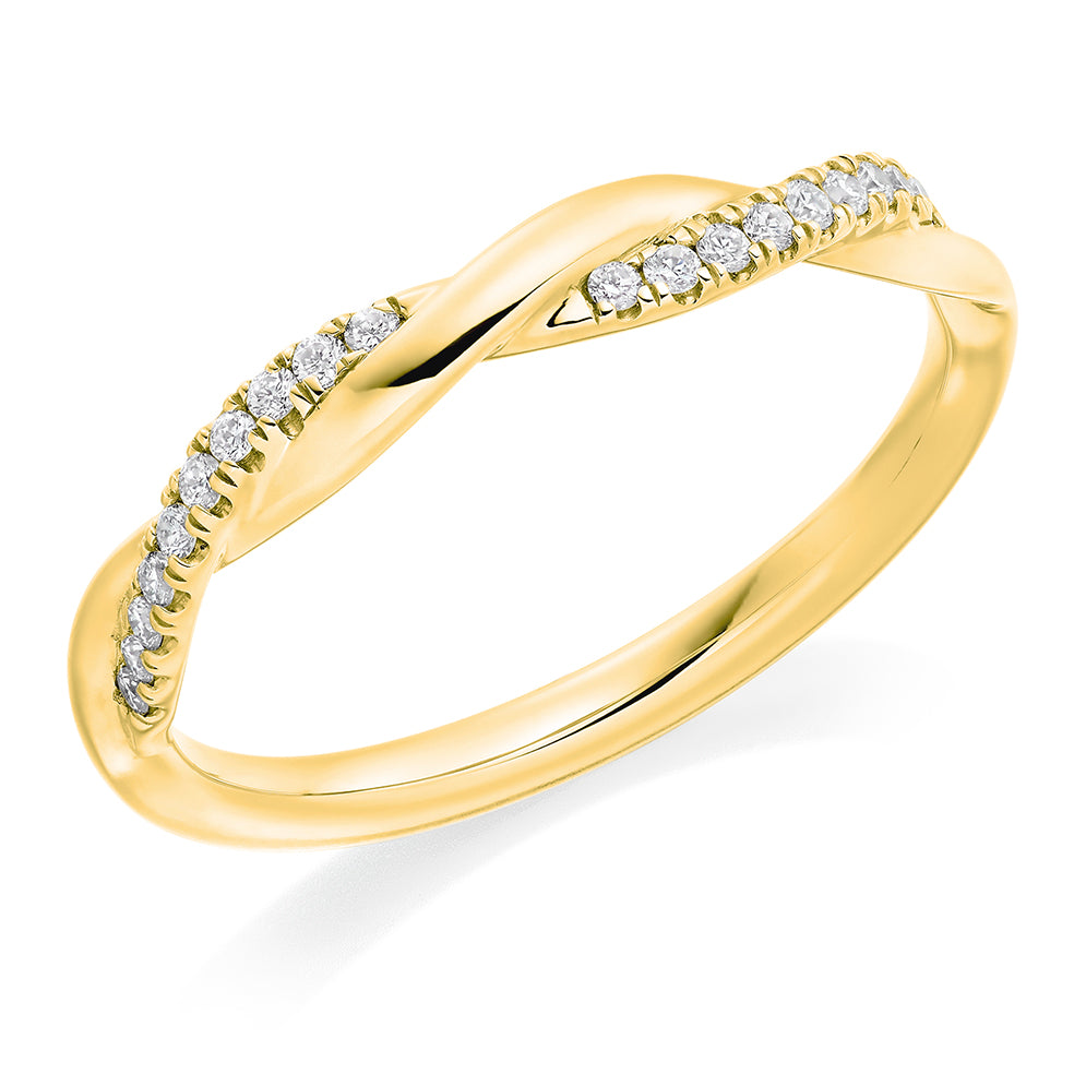 Micro-Claw Diamond Half Eternity Ring B, 0.12ct in Yellow Gold