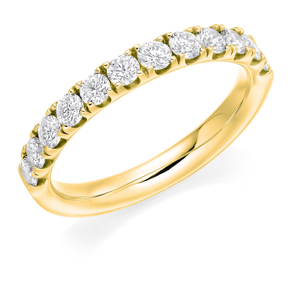 Micro-Claw Diamond Half Eternity Ring C, 0.75ct in Yellow Gold
