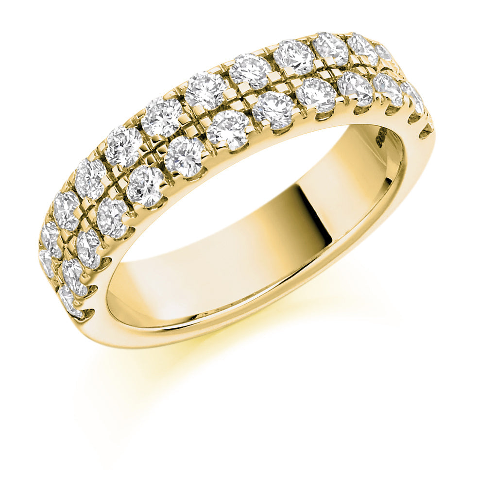 Micro-Claw Half Eternity Ring, 1.25ct total in Yellow Gold