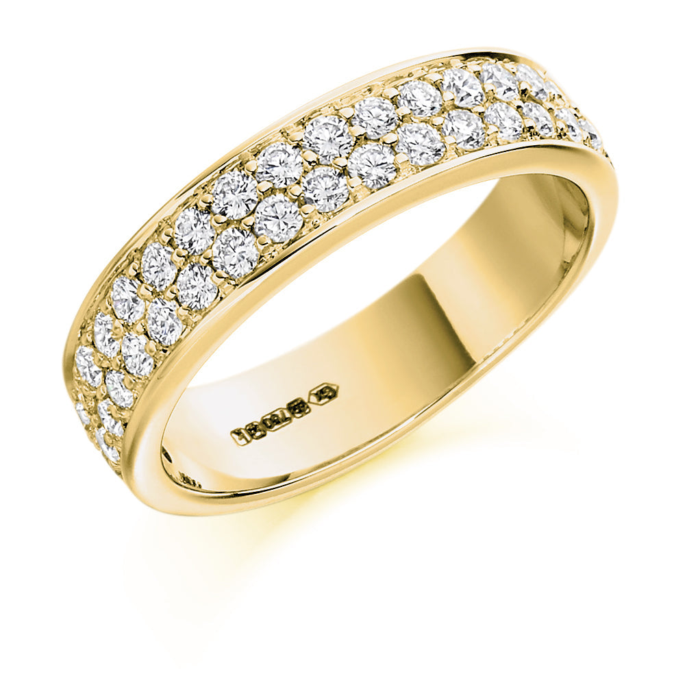 Grain-Set Half Eternity Ring, 0.75ct total in Yellow Gold