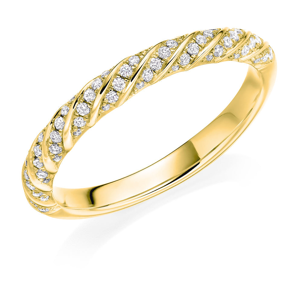Grain-Set Diamond Half Eternity Ring, 0.22ct in Yellow Gold