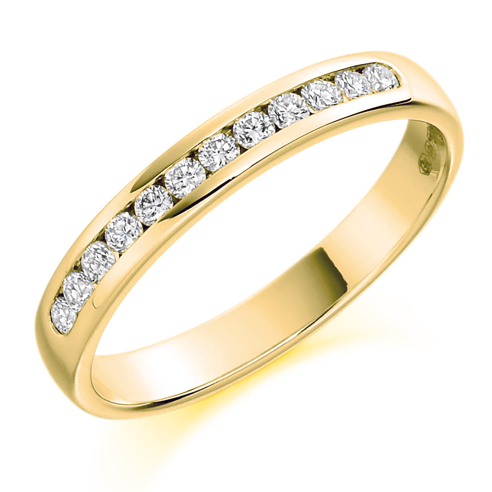 Channel-Set Half Eternity Ring, 0.25ct total (HET1240) in Yellow Gold
