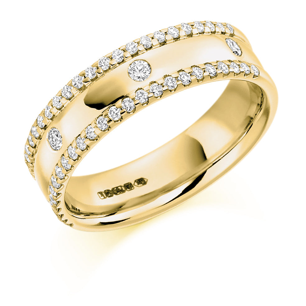Micro-Claw Half Eternity Ring, 0.4ct total in Yellow Gold