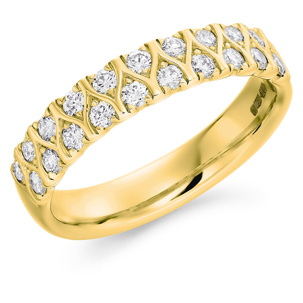 Grain-Set Diamond Half Eternity Ring, 0.5ct in Yellow Gold