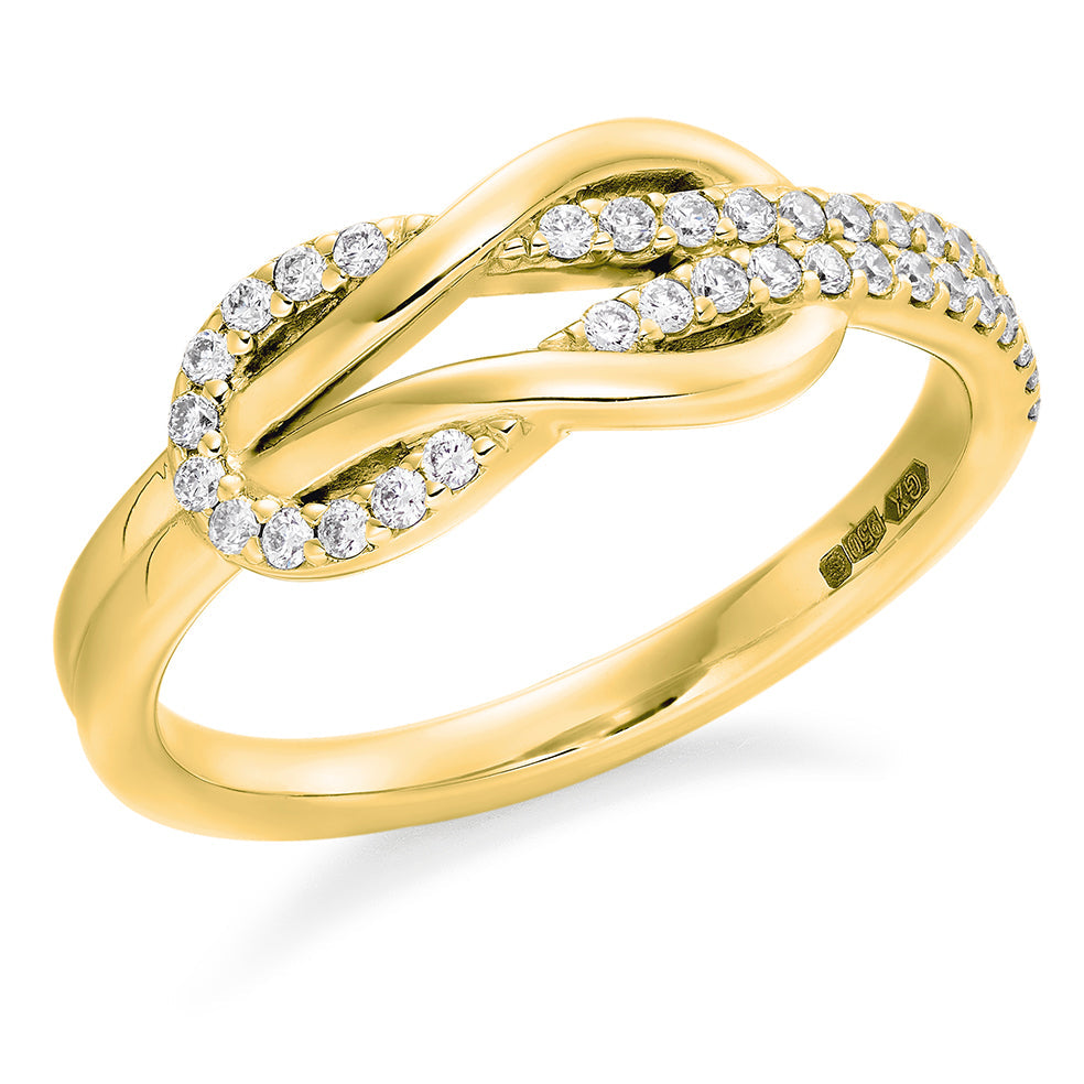 Micro-Claw Diamond Half Eternity Ring B, 0.25ct in Yellow Gold