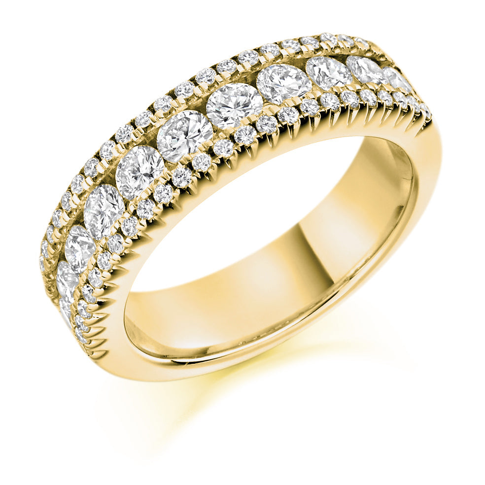 Channel-Set Half Eternity Ring, 1.5ct total in Yellow Gold